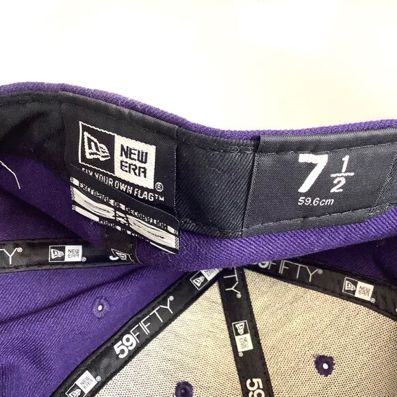 LSU Tigers New Era 59FIFTY Purple Embroidered Hat Fitted Size 7 1/2 Hat EXC! - Picture 9 of 9